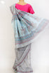 Bengal Cotton Saree In Floral Block Print